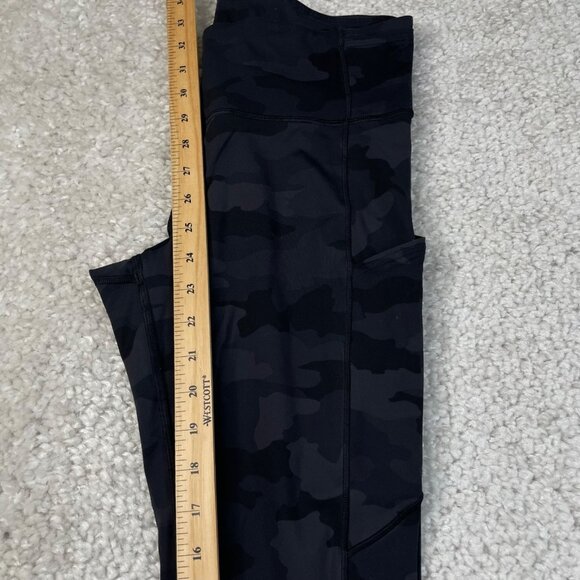 Lululemon Fast Free Tight Legging Camo Pockets Black Gray - Picture 11 of 12